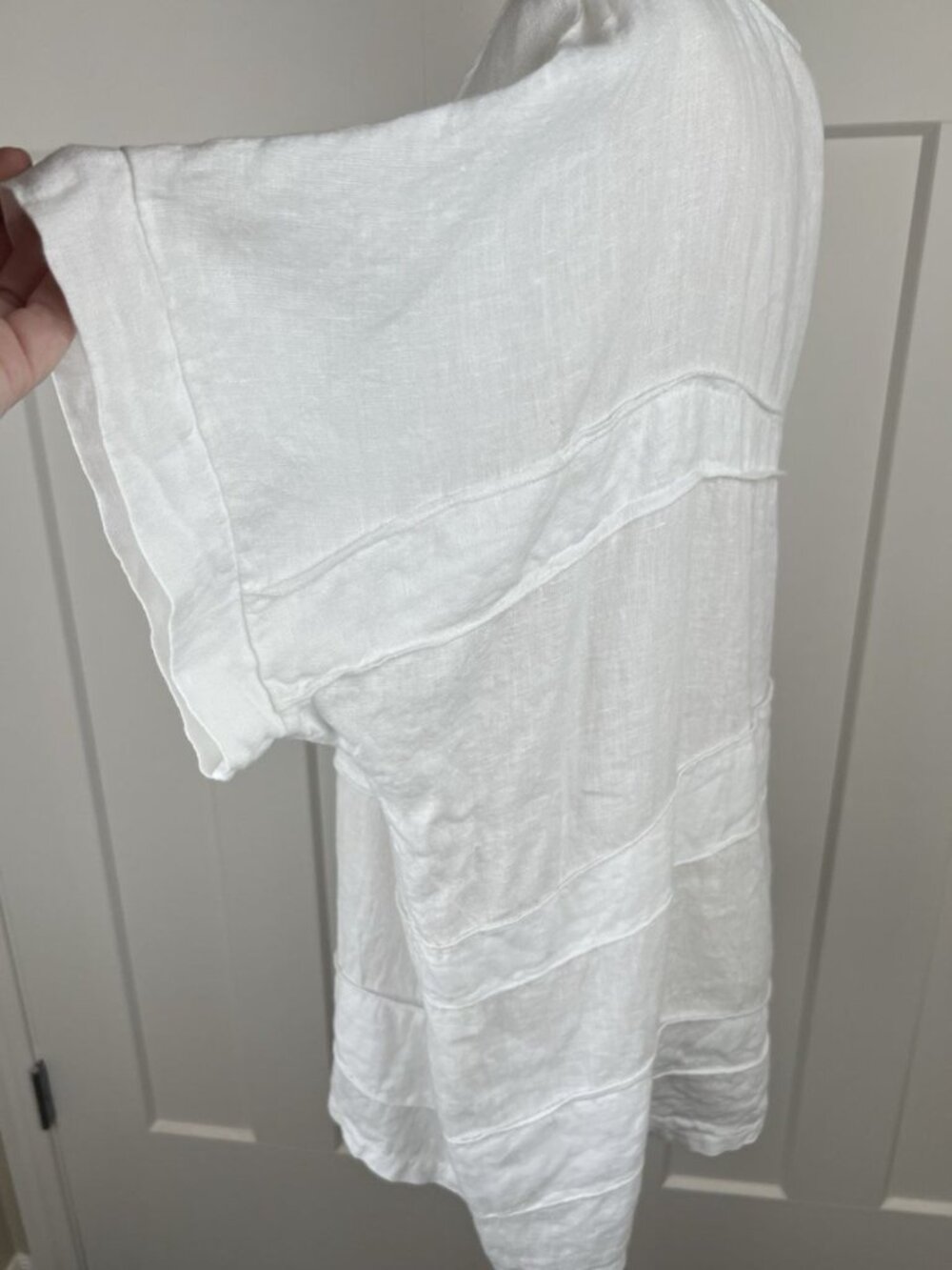 Sofia Made in Italy 100% Linen Oversized Boxy Top White Lagenlook 1X OS - Picture 6 of 10